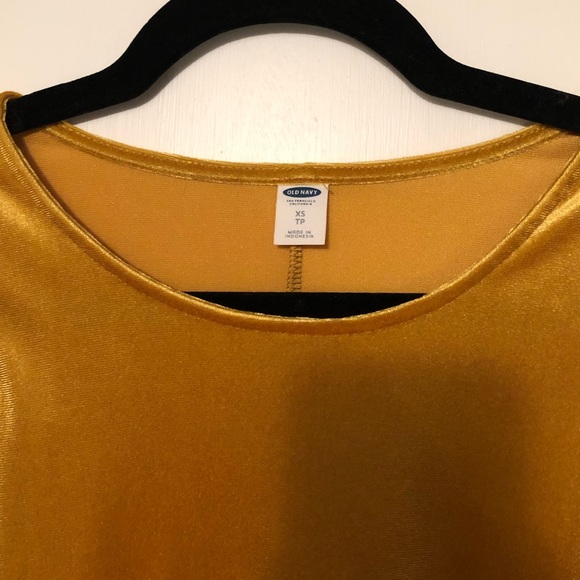 Mustard Yellow Velvet Dress - Picture 2 of 2